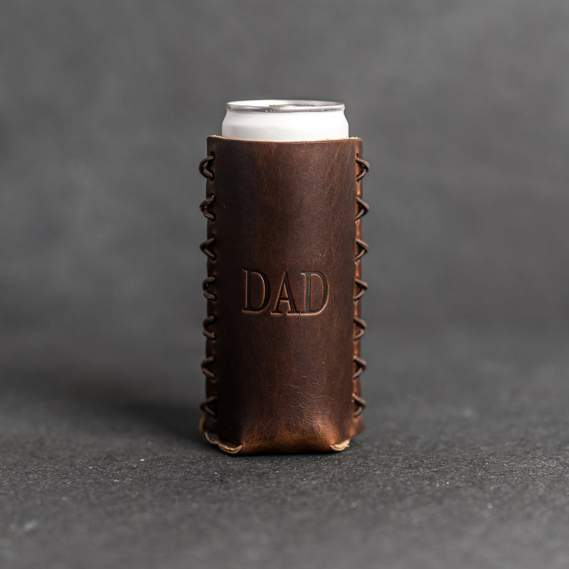 Personalized Leather Slim Can Coozie