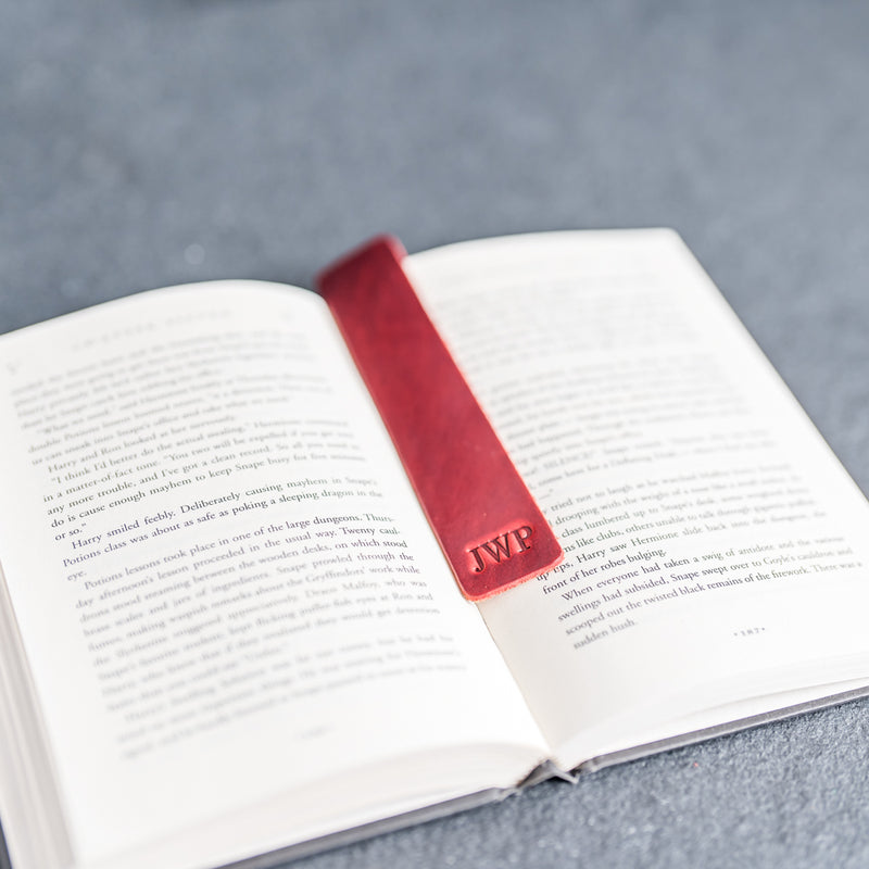 LIMITED EDITION - Red Personalized Premium Leather Bookmark