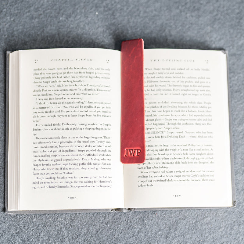 LIMITED EDITION - Red Personalized Premium Leather Bookmark