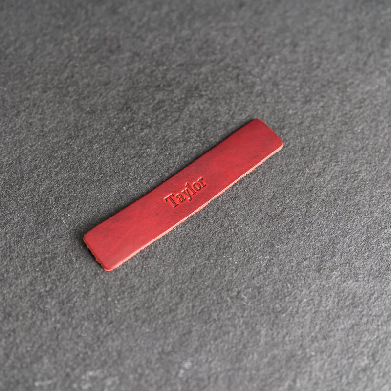 LIMITED EDITION - Red Personalized Premium Leather Bookmark