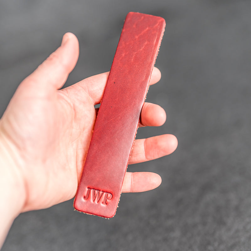 LIMITED EDITION - Red Personalized Premium Leather Bookmark