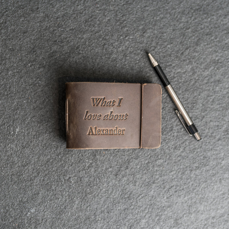 Personalized What I Love About You Leather Book