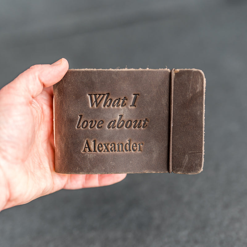 Personalized What I Love About You Leather Book