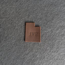 Personalized Utah Shape Leather Patches with Optional Hook and Loop Fastene