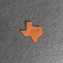 Personalized Texas Shape Leather Patches with Optional Hook and Loop Fastener