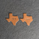 Personalized Texas Shape Leather Patches with Optional Hook and Loop Fastener