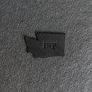 Personalized Washington Shape Leather Patches with Optional Hook and Loop Fastener