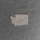 Personalized Washington Shape Leather Patches with Optional Hook and Loop Fastener