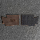 Personalized Washington Shape Leather Patches with Optional Hook and Loop Fastener