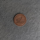 Your Logo Circle Leather Patch with Optional Hook Side Fastener Added