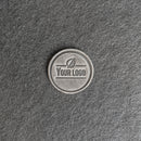 Your Logo Circle Leather Patch with Optional Hook Side Fastener Added