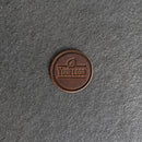 Your Logo Circle Leather Patch with Optional Hook Side Fastener Added
