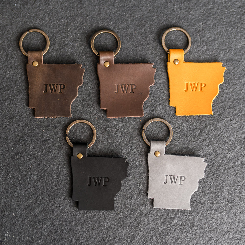 Arkansas Keychain | Personalized Premium Leather Keychain – Ox & Pine
