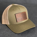 Leather Patch Tactical Hat - Trucker Style - American Flag