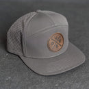 Leather Patch Flat Bill 7 Panel Perforated Performance Hat - PNW Stamp
