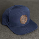 Leather Patch Flat Bill 7 Panel Perforated Performance Hat - PNW Stamp