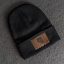 Beanie with Leather Patch Attached - Nevada Stamp
