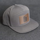Leather Patch Flat Bill 7 Panel Perforated Performance Hat - Utah Stamp