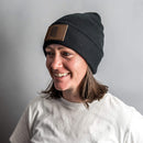 Beanie with Leather Patch Attached - Arizona Stamp
