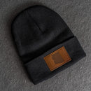 Beanie with Leather Patch Attached - Arizona Stamp