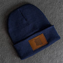 Beanie with Leather Patch Attached - Arizona Stamp