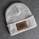 Beanie with Leather Patch Attached - Washington Stamp