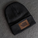 Beanie with Leather Patch Attached - Washington Stamp