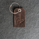 I Love You ASL Leather Luggage Tag