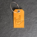 I Love You ASL Leather Luggage Tag
