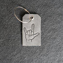 I Love You ASL Leather Luggage Tag