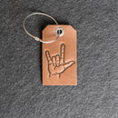 I Love You ASL Leather Luggage Tag