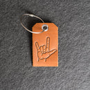 I Love You ASL Leather Luggage Tag