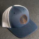 Leather Patch Trucker Style Hat - Wolf Stamp