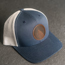 Leather Patch Trucker Style Hat - Wolf Stamp