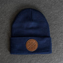 Beanie with Leather Patch Attached - PNW (Circle) Stamp