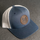 Leather Patch Trucker Style Hat - Cool Cat Stamp