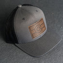 Leather Patch Trucker Style Hat - Colorado Flag Stamp