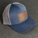 Leather Patch Performance Style Trucker Hat - Floral Stamp