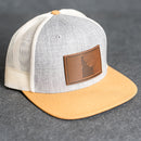 Leather Patch Flat Bill Trucker Hat - Idaho Stamp