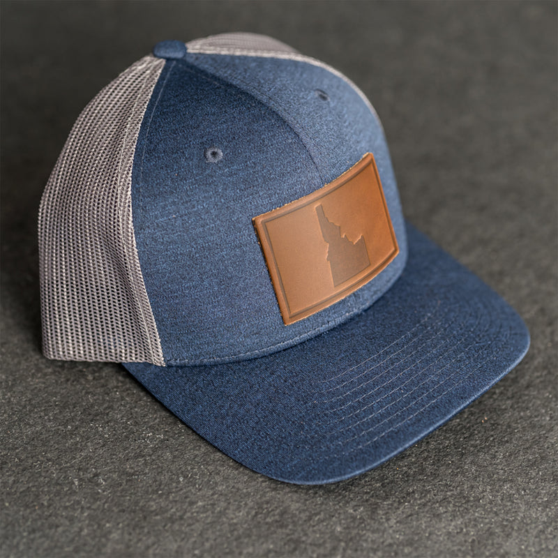 Leather Patch Performance Style Trucker Hat - Idaho Stamp