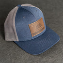 Leather Patch Performance Style Trucker Hat - California Flag Stamp