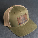 Leather Patch Trucker Style Hat - California Flag Stamp