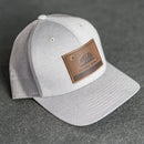 Leather Patch Performance Style Trucker Hat - California Flag Stamp