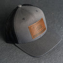 Leather Patch Trucker Style Hat - California Flag Stamp