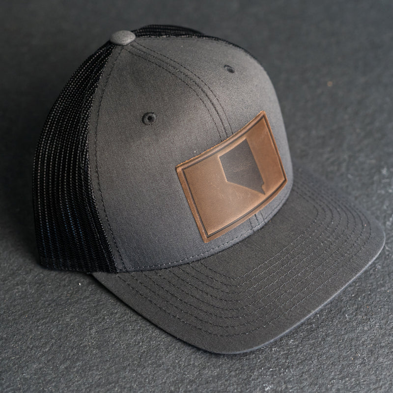 Leather Patch Trucker Style Hat - Nevada Stamp