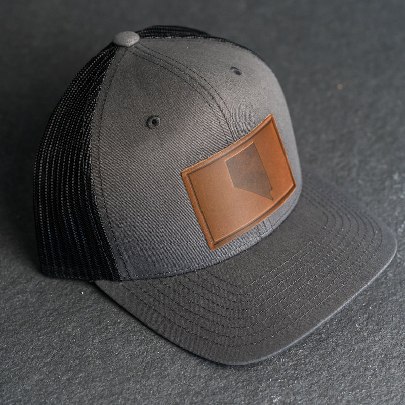 Leather Patch Trucker Style Hat - Nevada Stamp