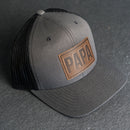 Leather Patch Trucker Style Hat - Papa Stamp