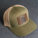 Leather Patch Trucker Style Hat - Utah Stamp