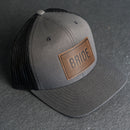 Leather Patch Trucker Style Hats - Bride and Groom (block)
