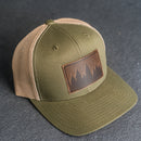 Leather Patch Trucker Style Hat - Pine Tree Ridgeline Stamp